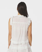 NEO NOIR Topp Celia Ruffle - White