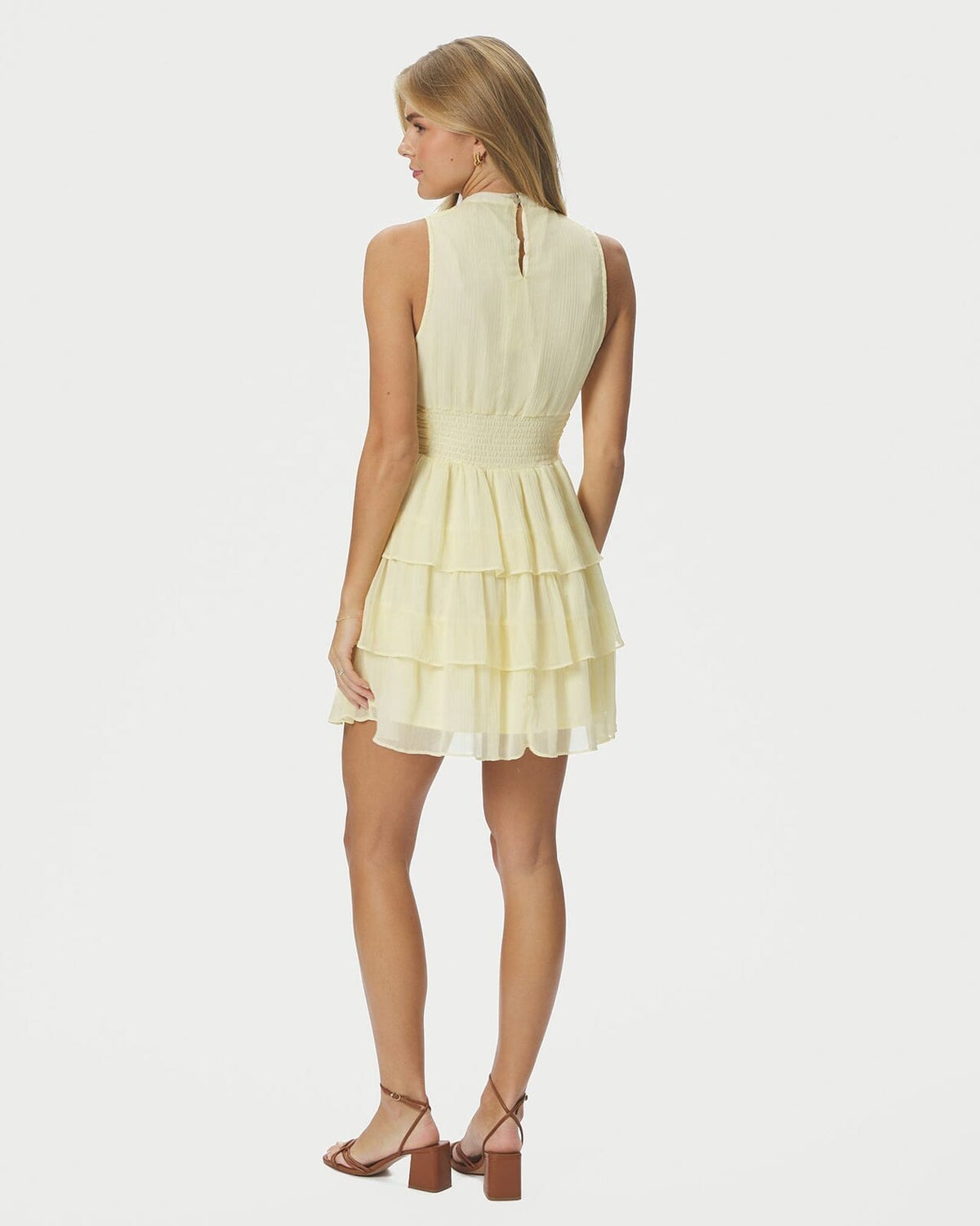 NEO NOIR Kjole May Solid Chiffon - Light Yellow