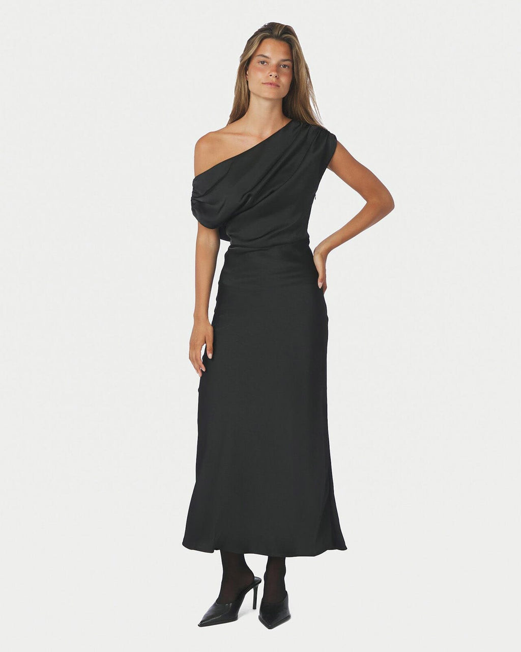 NEO NOIR Midikjole Lilith Heavy Sateen - Black