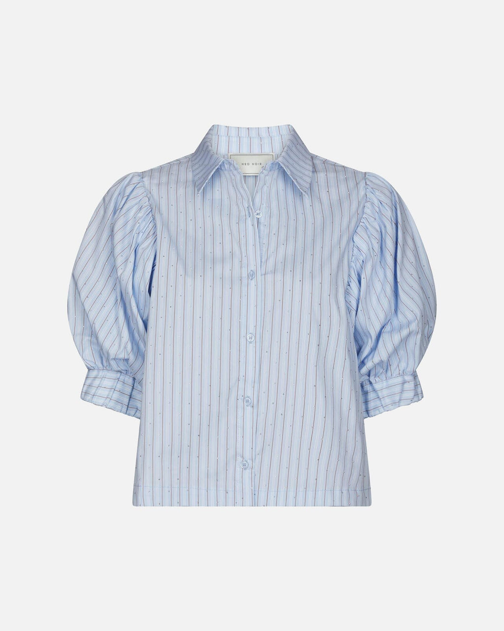 NEO NOIR Skjorte Etta Stripe Stone - Light Blue