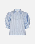 NEO NOIR Skjorte Etta Stripe Stone - Light Blue