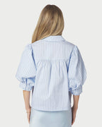 NEO NOIR Skjorte Etta Stripe Stone - Light Blue