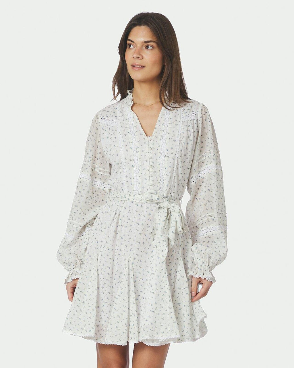 NEO NOIR Kjole Birgitte Print Flower Dress - Off White