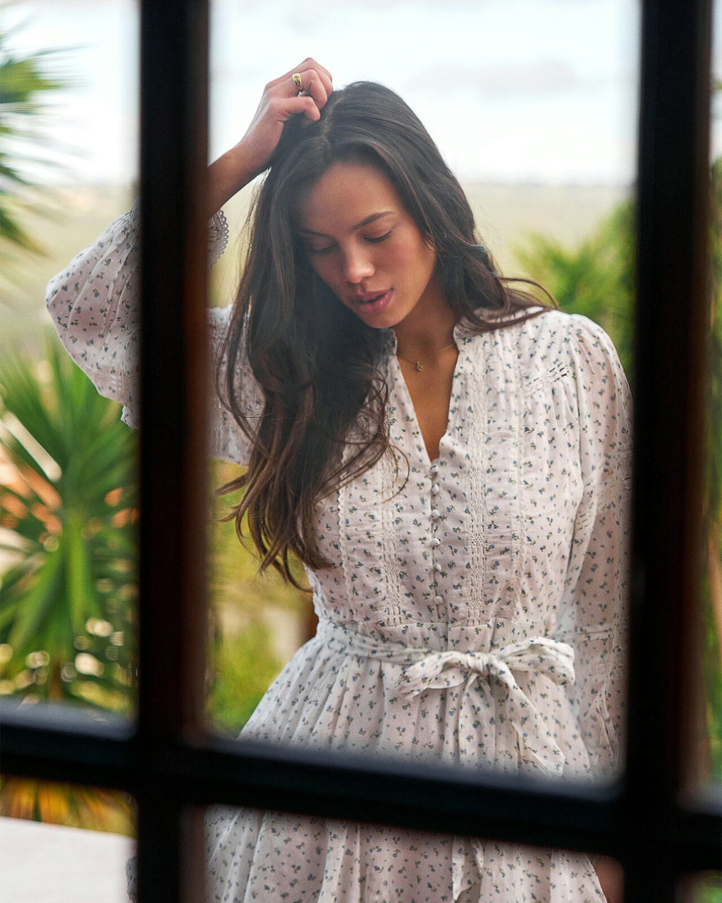 NEO NOIR Kjole Birgitte Print Flower Dress - Off White