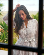 NEO NOIR Kjole Birgitte Print Flower Dress - Off White