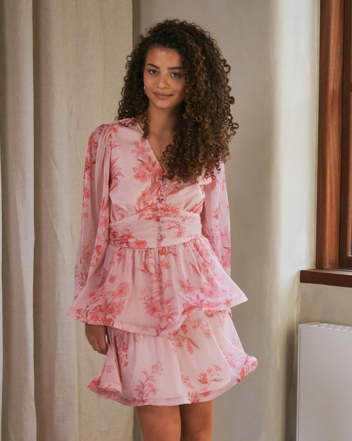 NEO NOIR Kjole Rivana Print Chiffon - Pink