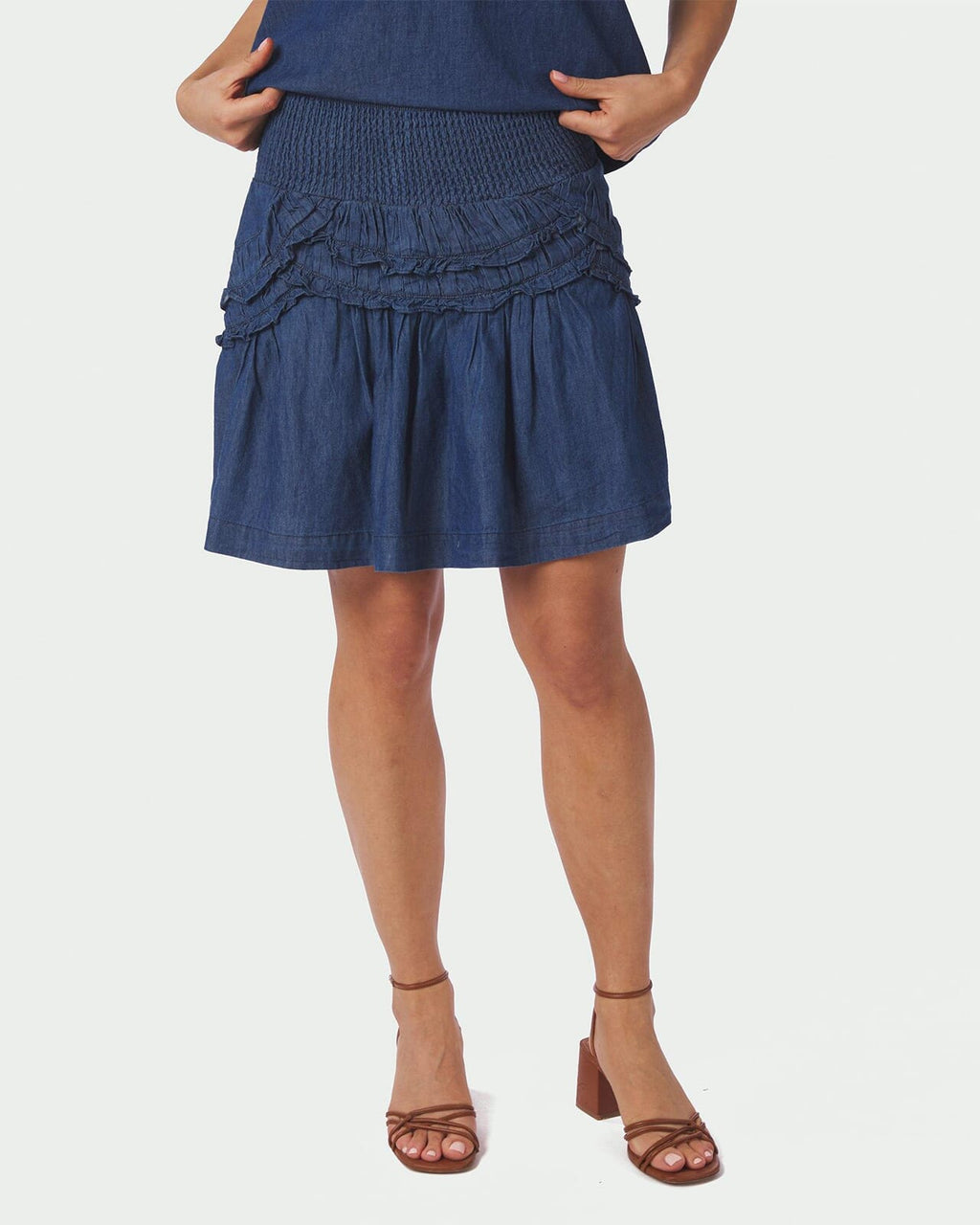NEO NOIR Skjørt Maliah Denim - Blue