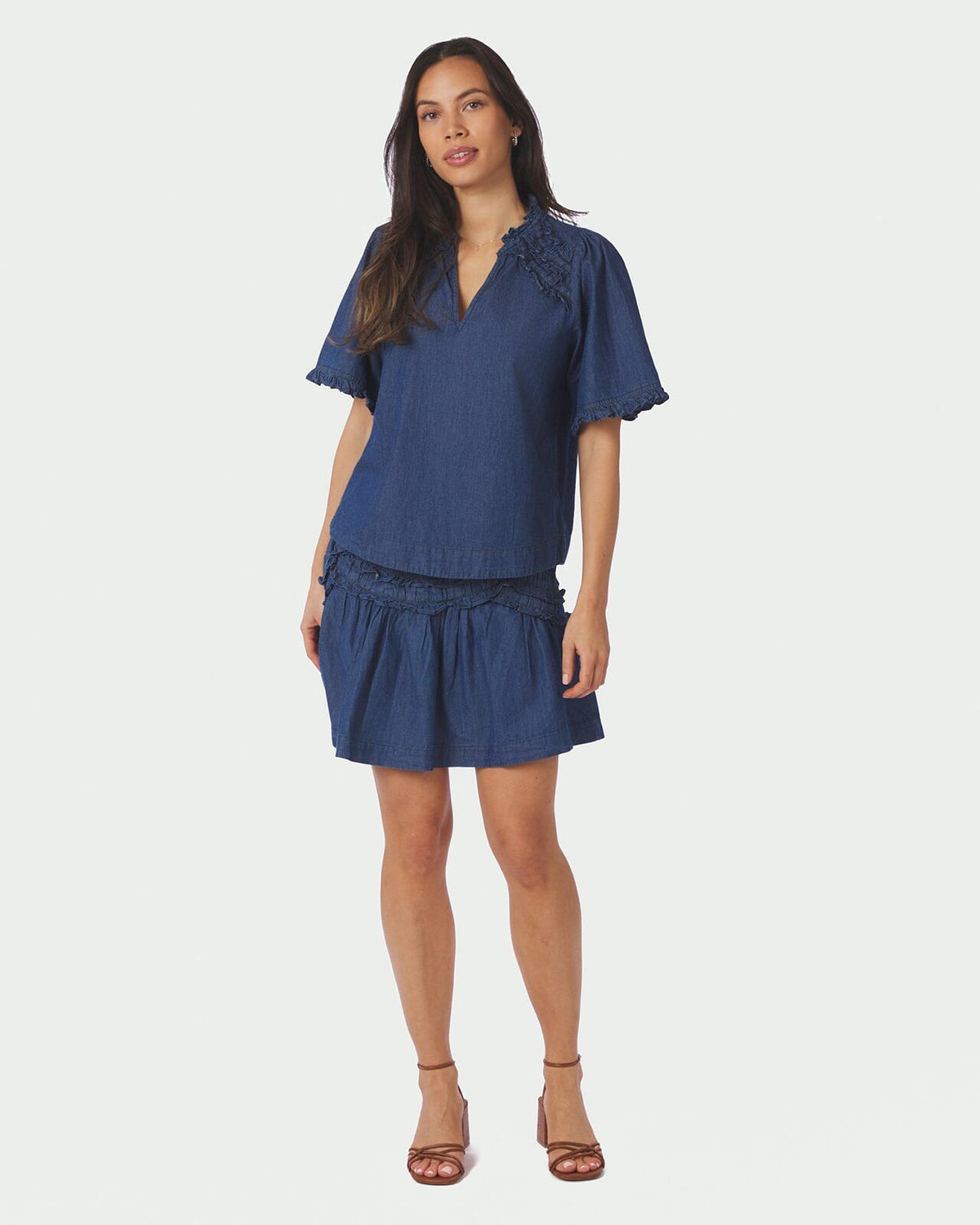 NEO NOIR Skjørt Maliah Denim - Blue