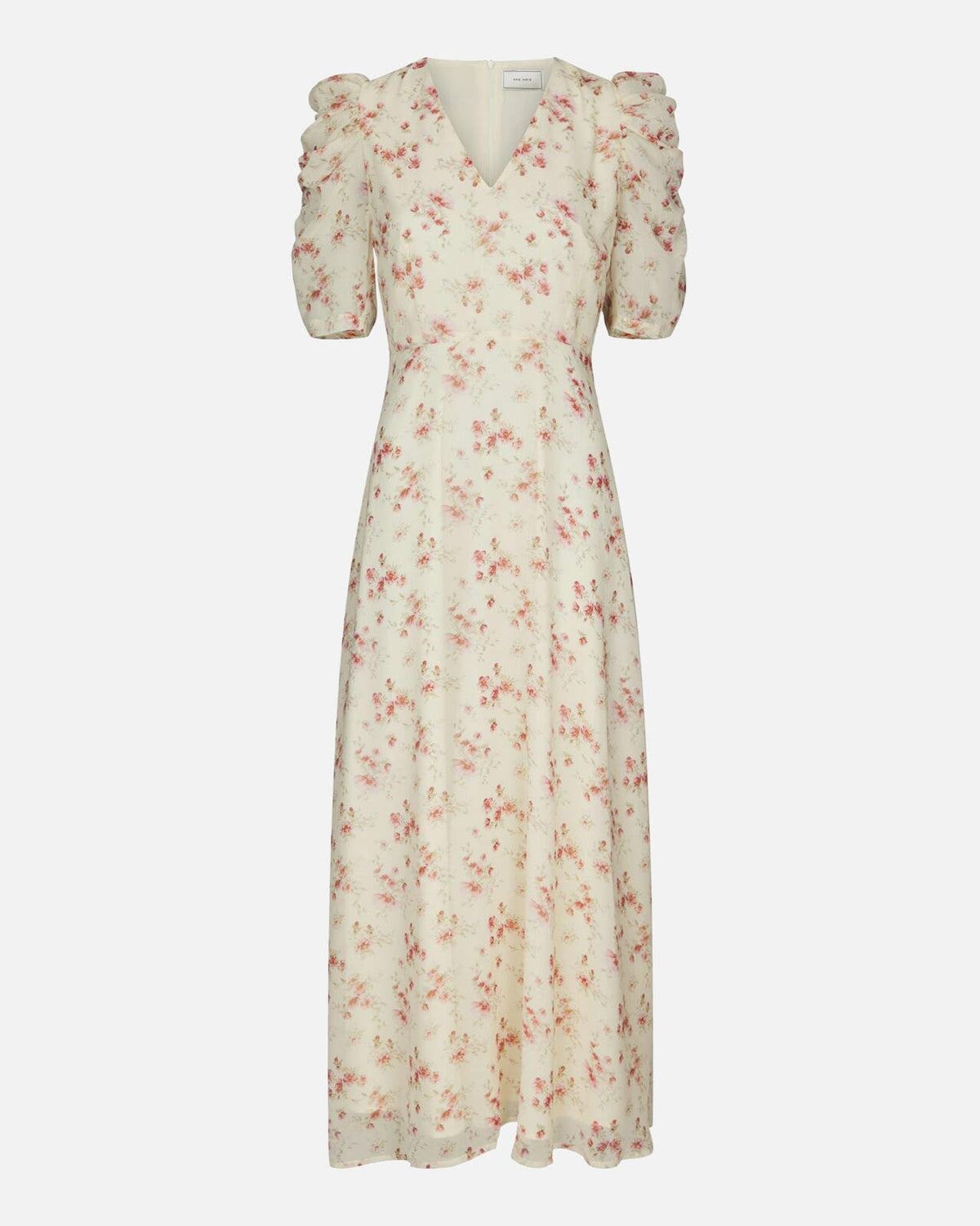 NEO NOIR Midikjole Vira Floral - Creme