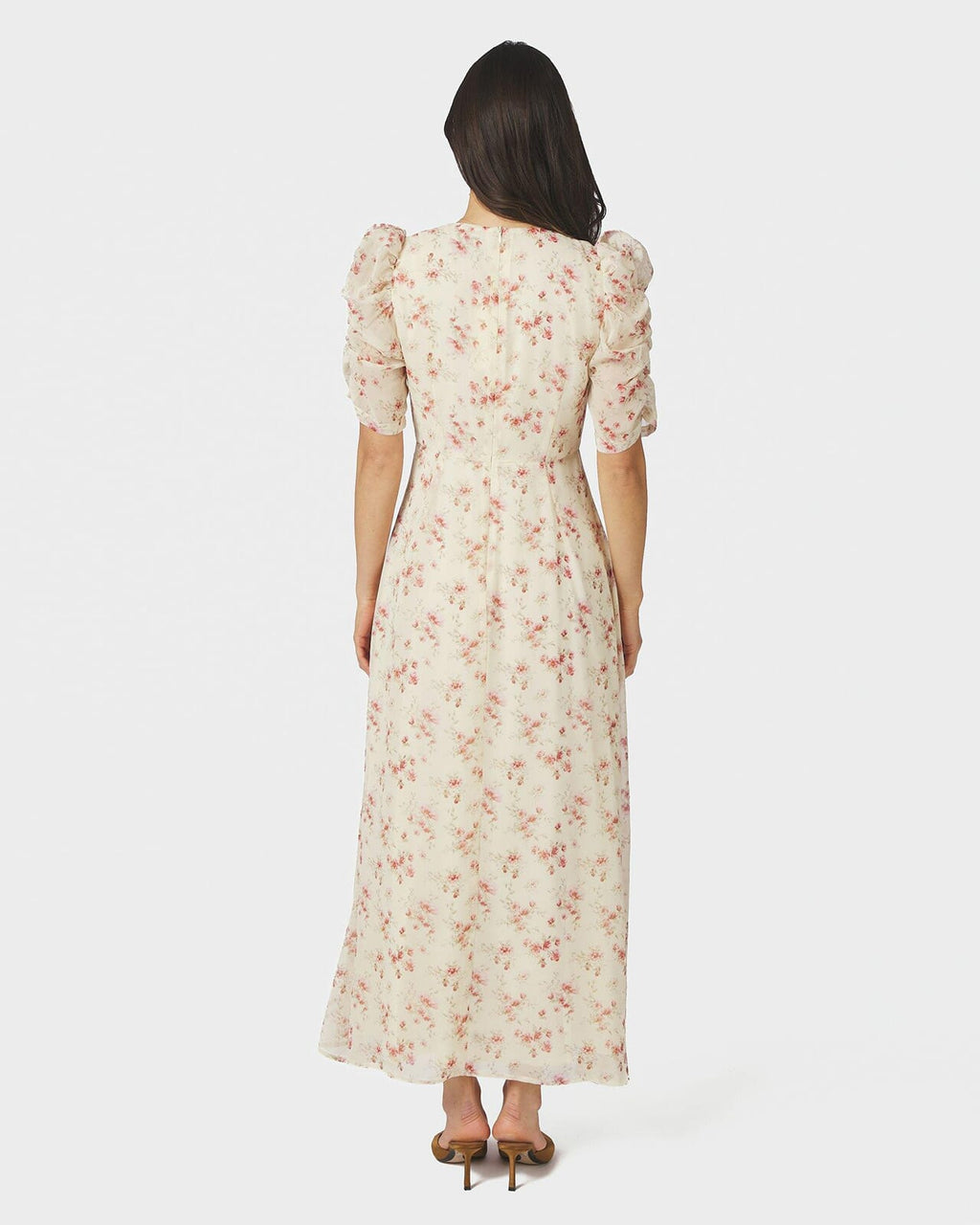 NEO NOIR Midikjole Vira Floral - Creme