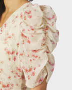 NEO NOIR Midikjole Vira Floral - Creme