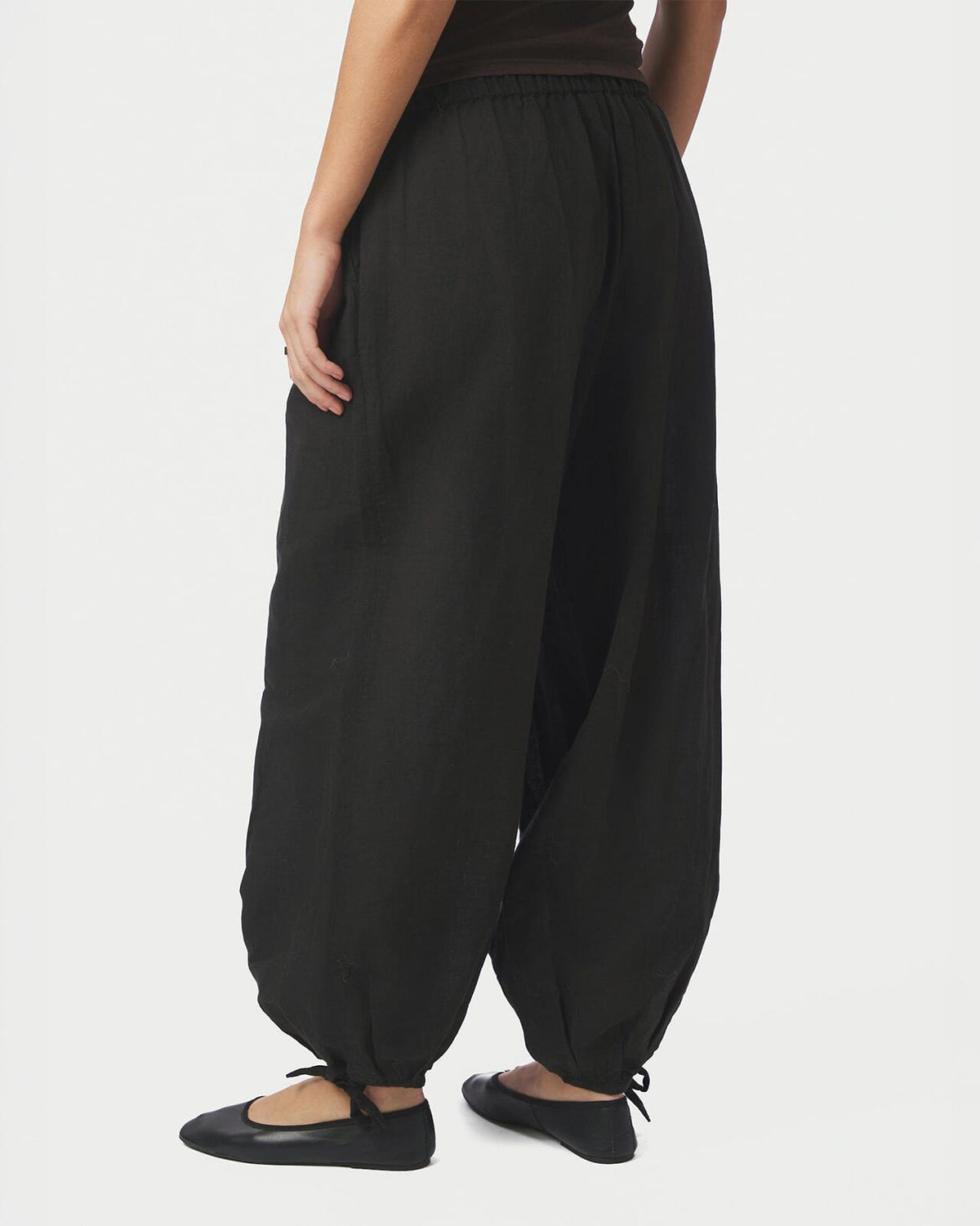 NEO NOIR Bukse Roxane Balloon Linmiks Linen Pants - Black