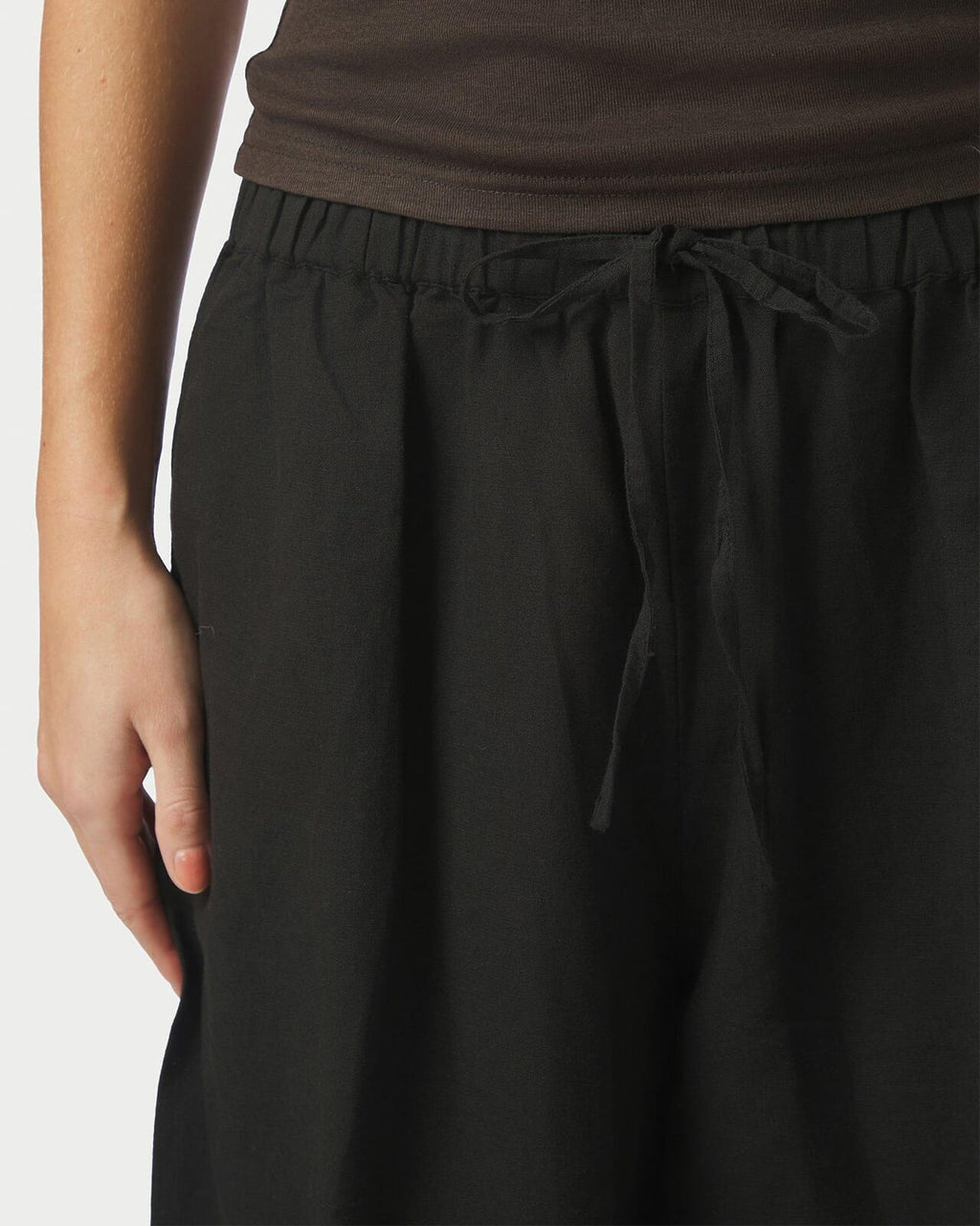 NEO NOIR Bukse Roxane Balloon Linmiks Linen Pants - Black