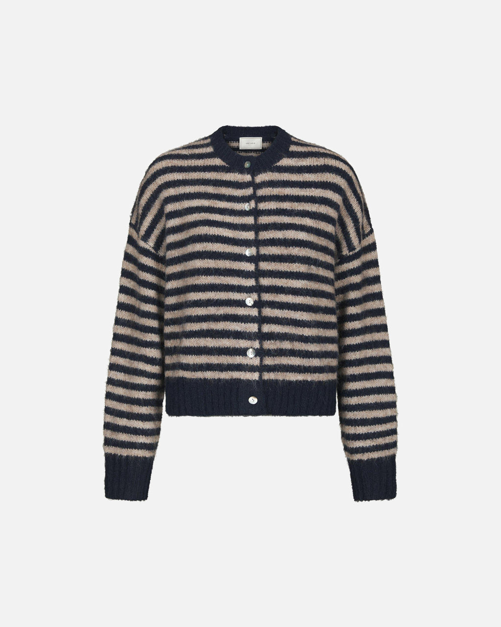 NEO NOIR Cardigan IsanaStripe Fluffy Knit - Navy striped