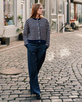 NEO NOIR Cardigan IsanaStripe Fluffy Knit - Navy striped