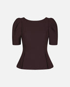 NEO NOIR Topp Mellisana Structure Blouse -Chocolate Plum