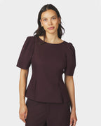 NEO NOIR Topp Mellisana Structure Blouse -Chocolate Plum
