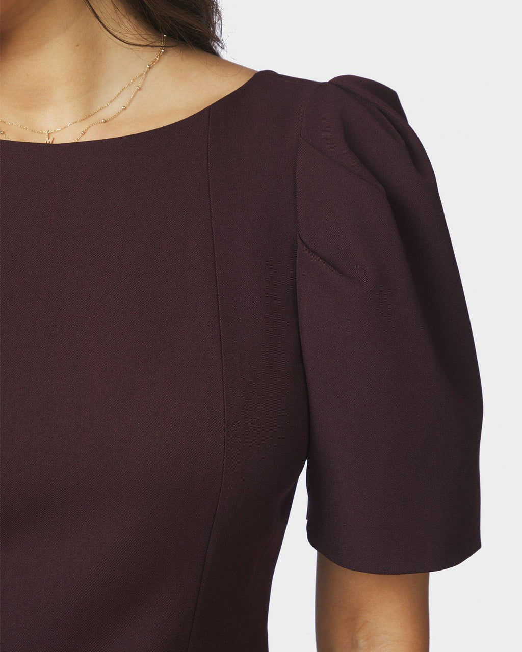 NEO NOIR Topp Mellisana Structure Blouse -Chocolate Plum