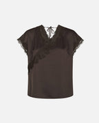 NEO NOIR Topp Benera Heavy Sateen Lace - Dark Brown