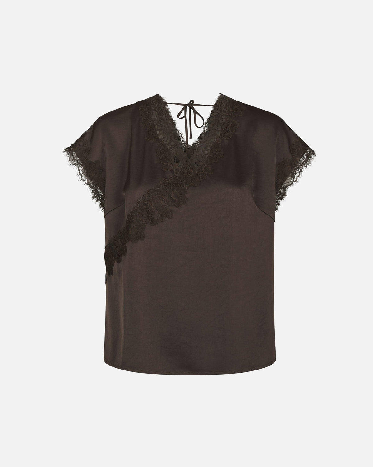 NEO NOIR Topp Benera Heavy Sateen Lace - Dark Brown