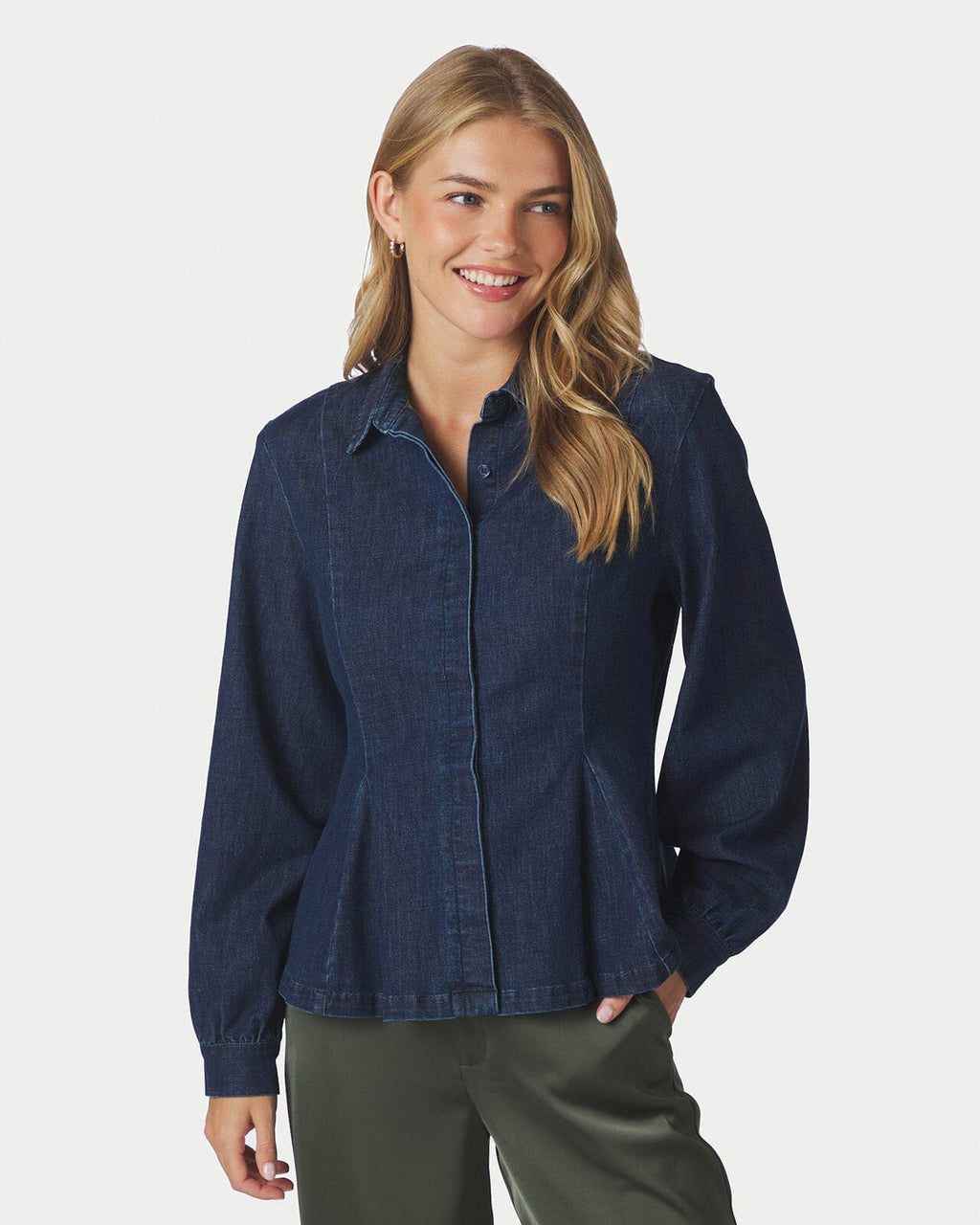 NEO NOIR Denimskjorte Melody Denim - Dark Blue