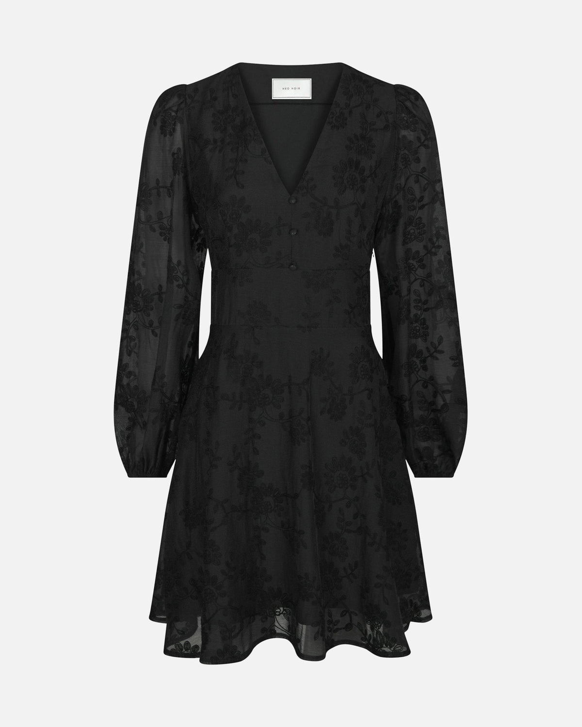 NEO NOIR Kjole Milly Embroidery - Black