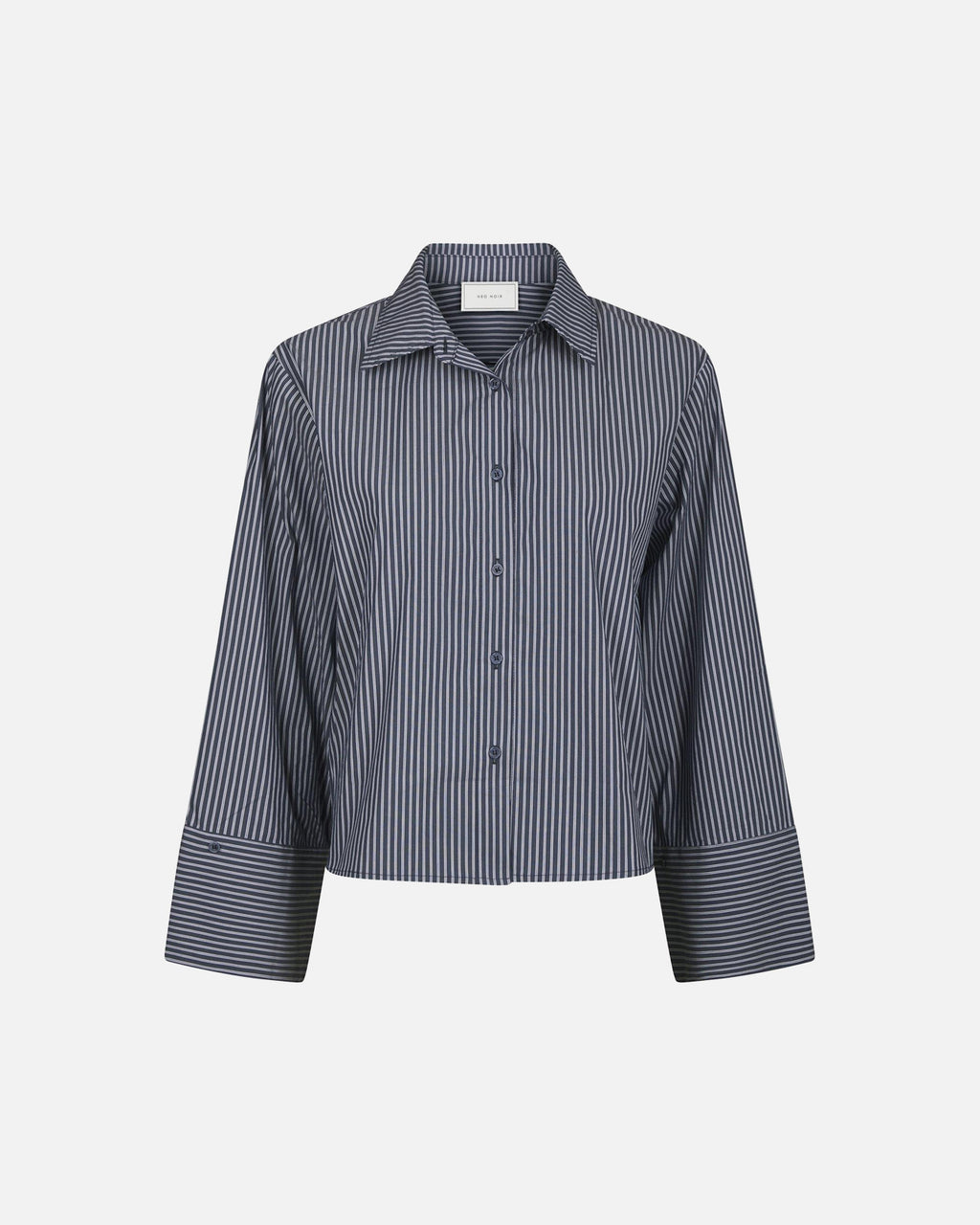 NEO NOIR Skjorte Jaylin Stripe Shirt - Dark Navy