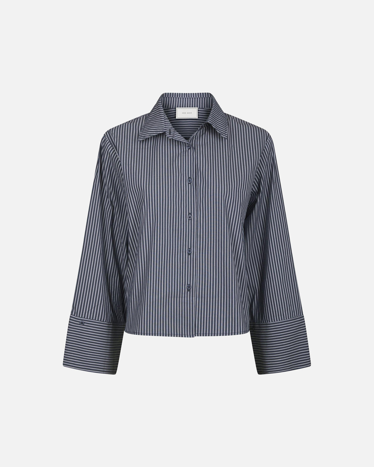 NEO NOIR Skjorte Jaylin Stripe Shirt - Dark Navy