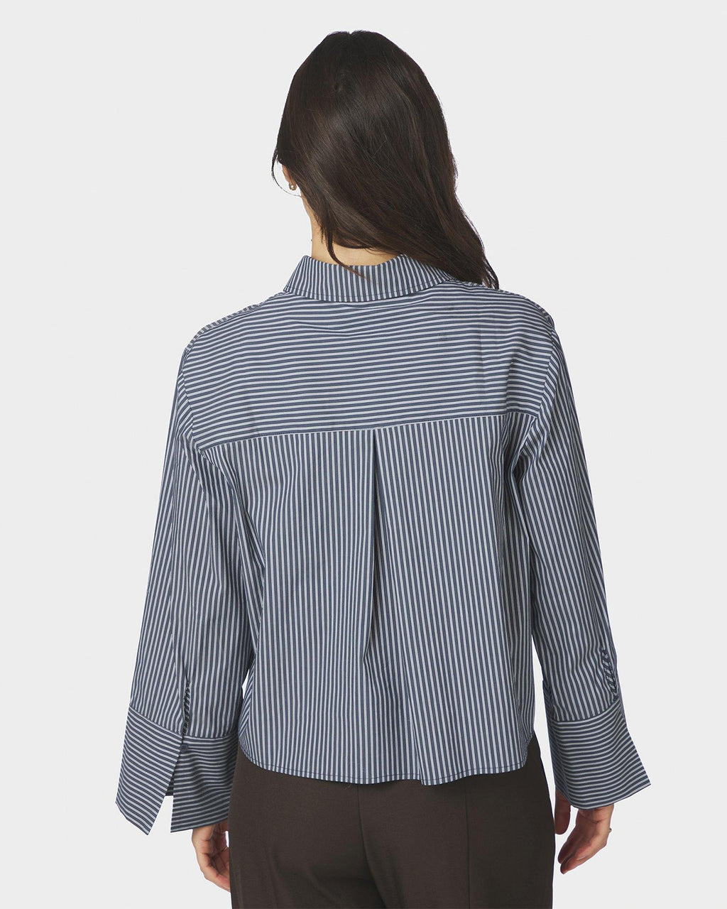 NEO NOIR Skjorte Jaylin Stripe Shirt - Dark Navy