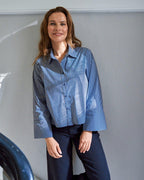 NEO NOIR Skjorte Jaylin Stripe Shirt - Dark Navy