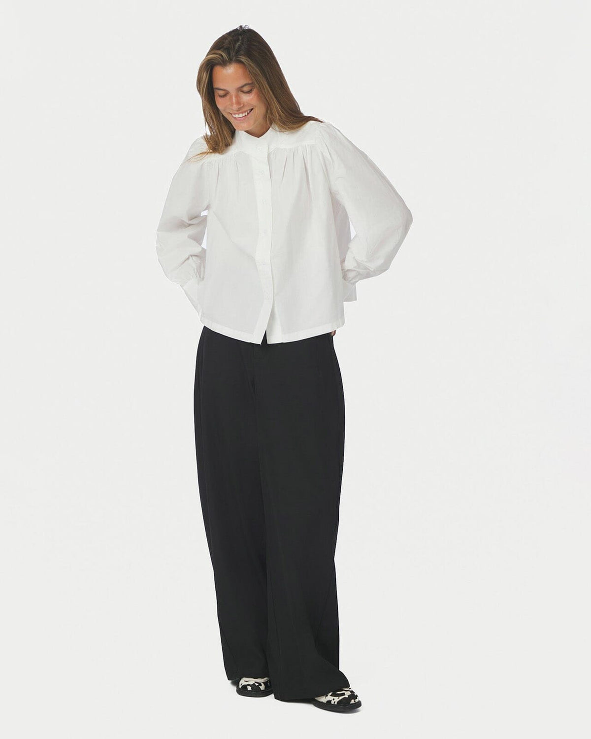 NEO NOIR Skjorte Melya Poplin Shirt - White