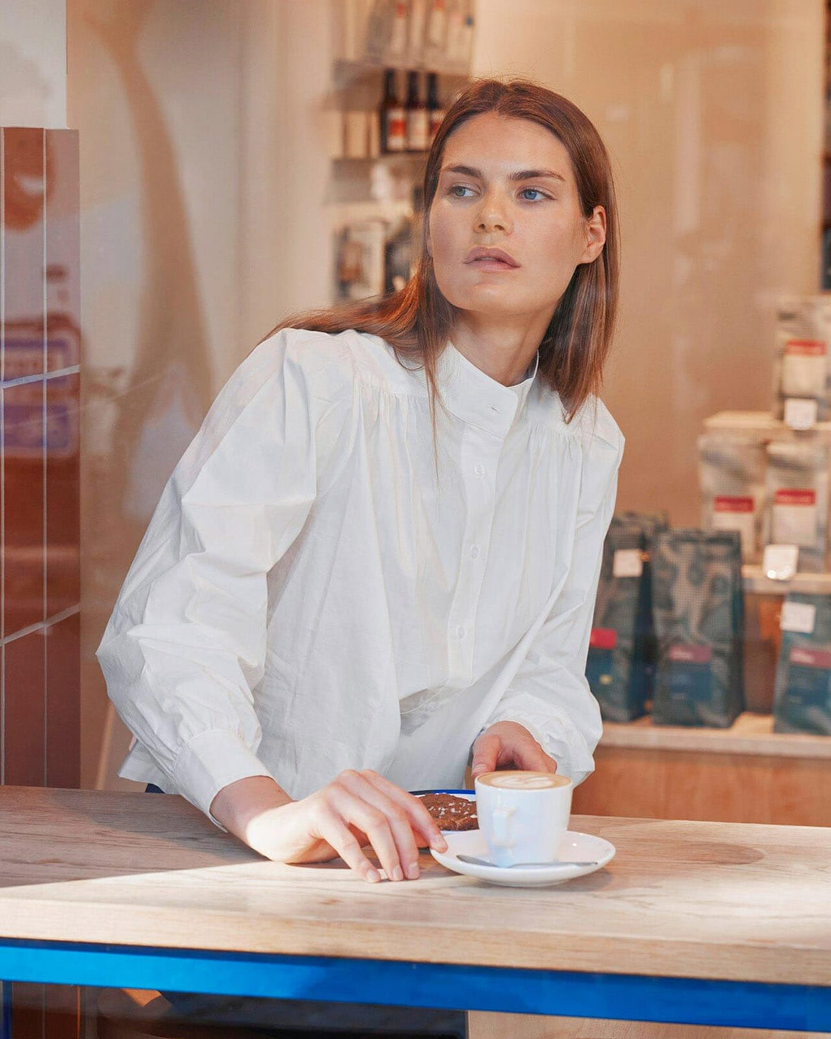 NEO NOIR Skjorte Melya Poplin Shirt - White