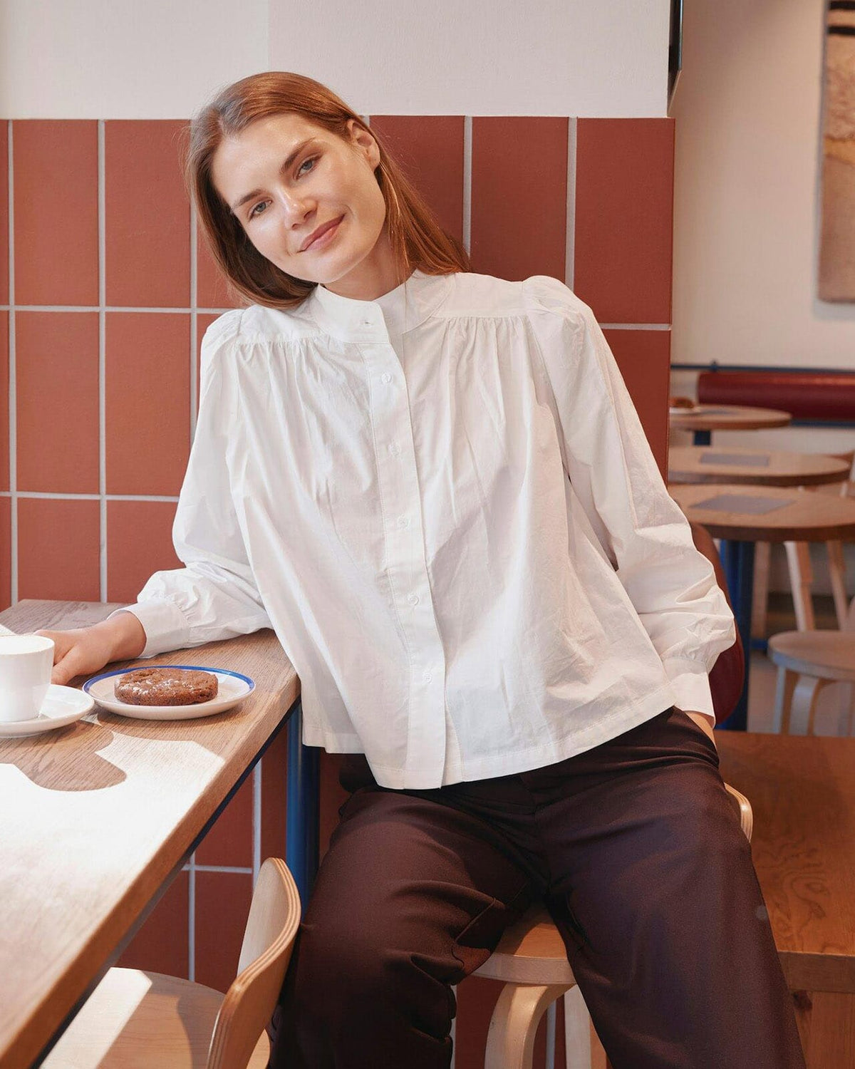 NEO NOIR Skjorte Melya Poplin Shirt - White