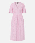 PIECES Midikjole Tala SS Midi Dress - Roseate Spoonbill/ Flower