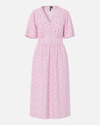 PIECES Midikjole Tala SS Midi Dress - Roseate Spoonbill/ Flower