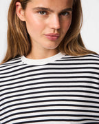 PIECES Topp Sadie LS Top - Cloud Dancer/ Black