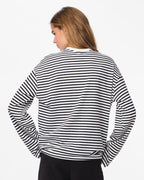 PIECES Topp Sadie LS Top - Cloud Dancer/ Black