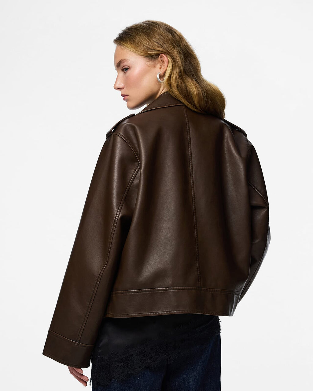 PIECES Skinnjakke Josie Biker - Hot Fudge/ Washed
