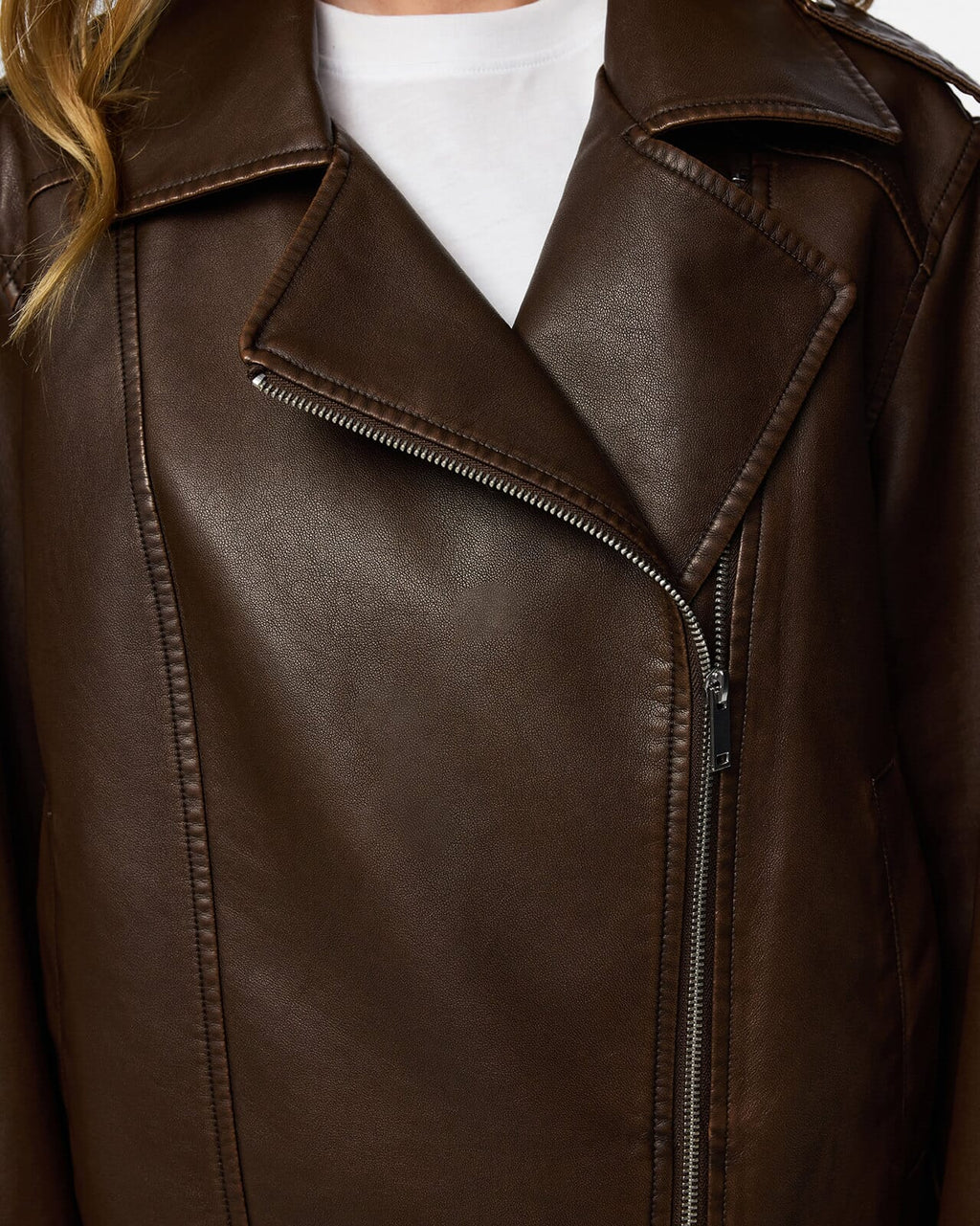 PIECES Skinnjakke Josie Biker - Hot Fudge/ Washed