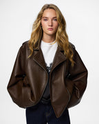 PIECES Skinnjakke Josie Biker - Hot Fudge/ Washed