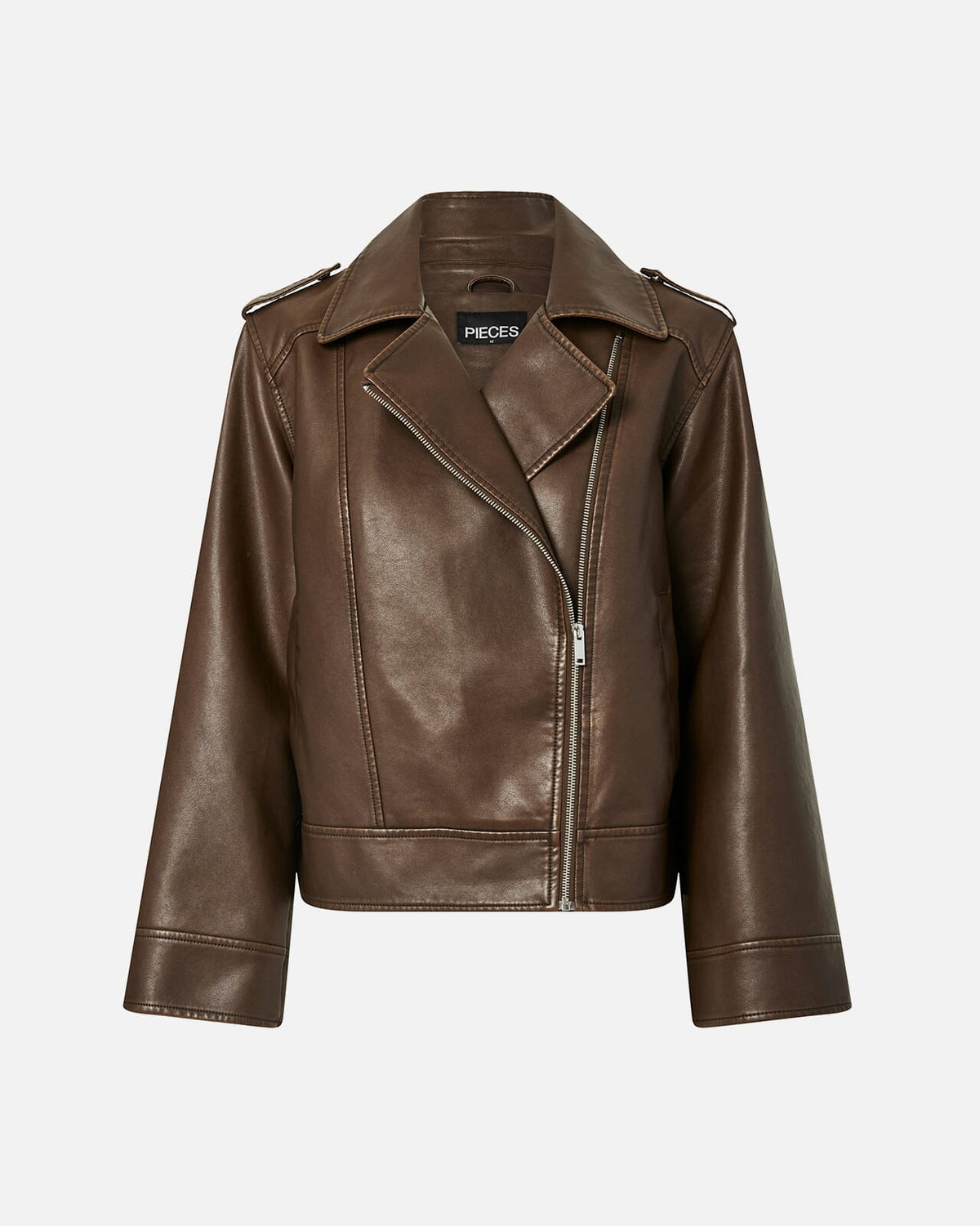 PIECES Skinnjakke Josie Biker - Hot Fudge/ Washed