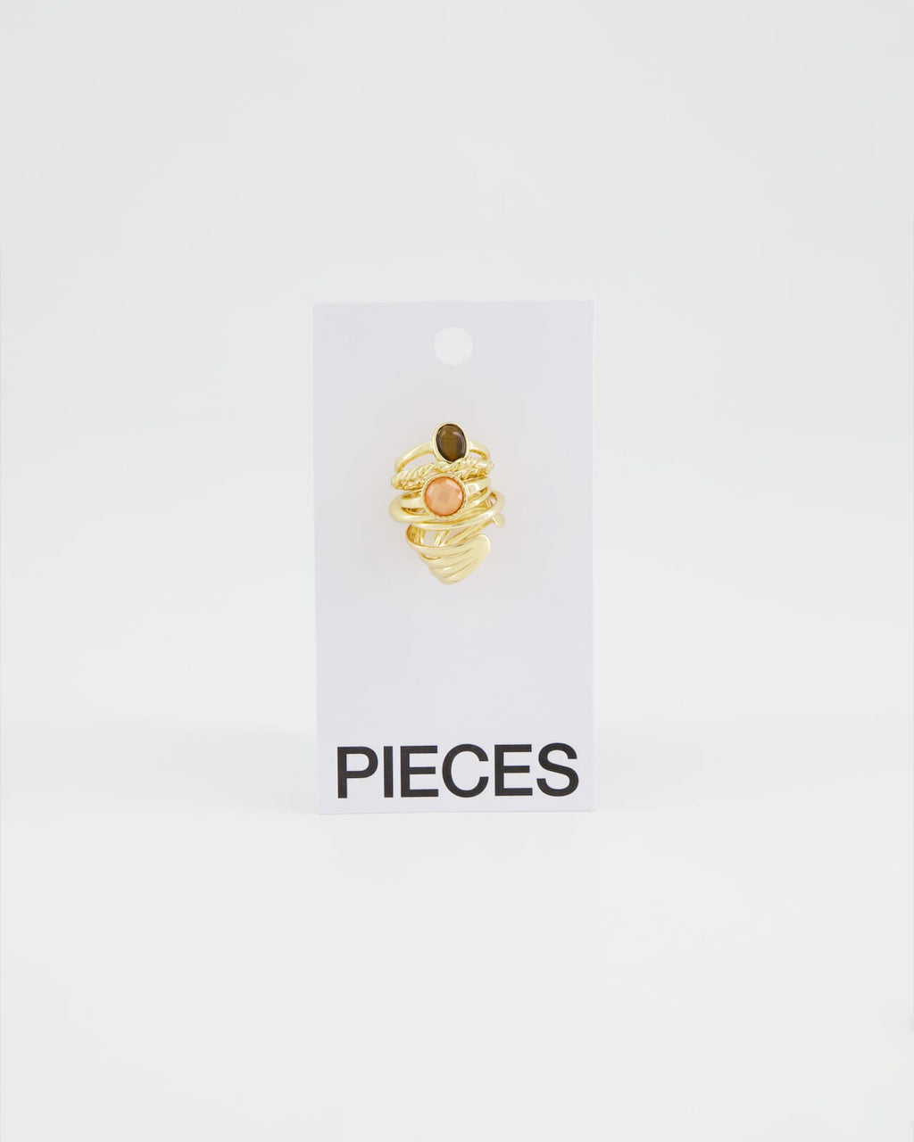 PIECES Ringer Bellis 6pk - Gold Colour/ Stone