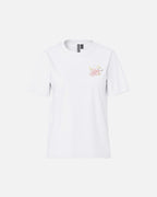 PIECES T-skjorte Brianna SS Printed - Bright White/ Pink Currants