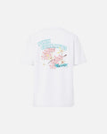 PIECES T-skjorte Brianna SS Printed - Bright White/ Pink Currants