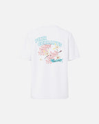PIECES T-skjorte Brianna SS Printed - Bright White/ Pink Currants