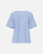 PIECES Topp Gaitlyn SS O-neck - Cashmere Blue/ Ditsy Flowers