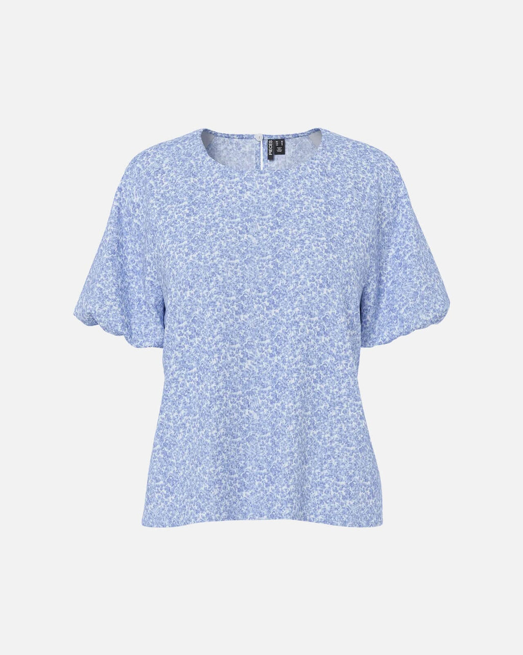 PIECES Topp Gaitlyn SS O-neck - Cashmere Blue/ Ditsy Flowers