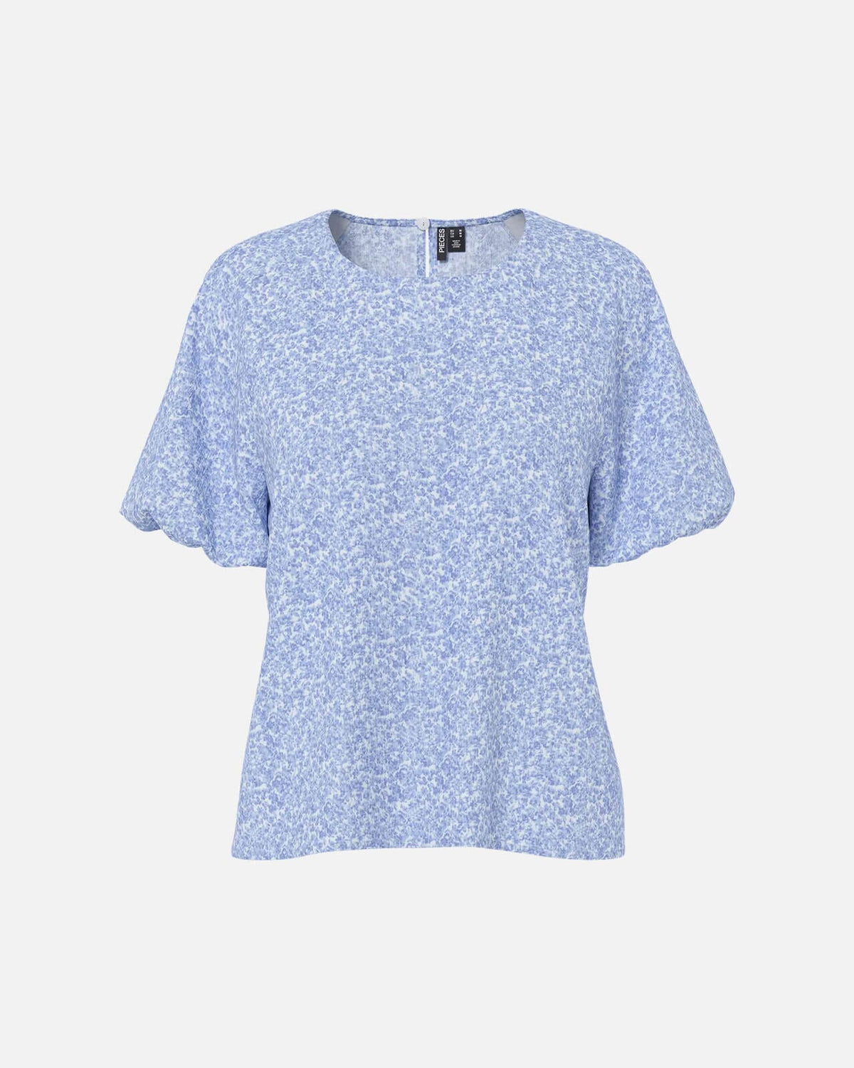 PIECES Topp Gaitlyn SS O-neck - Cashmere Blue/ Ditsy Flowers