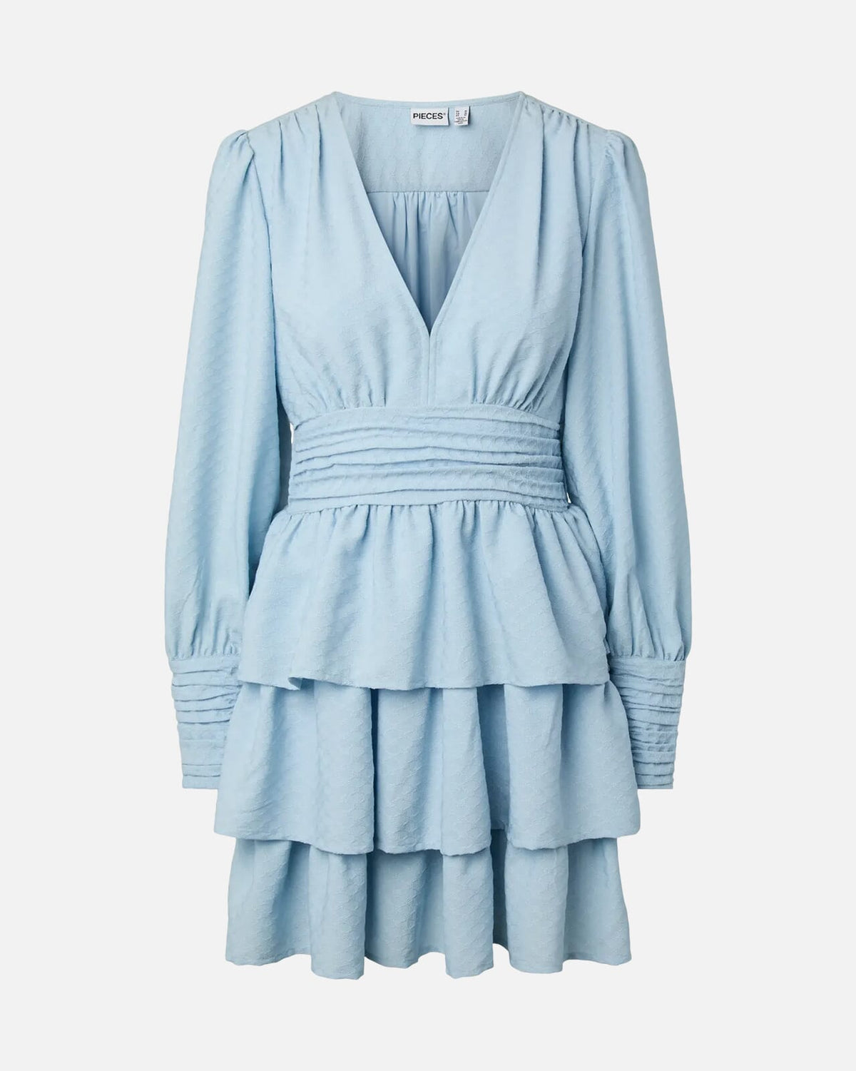 PIECES Kjole Monika LS Short - Cashmere Blue