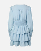 PIECES Kjole Monika LS Short - Cashmere Blue